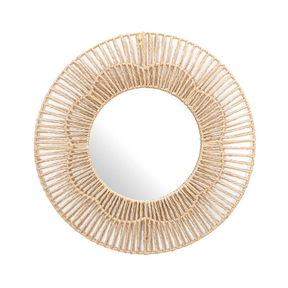 Miroir rond en corde  (naturel)
