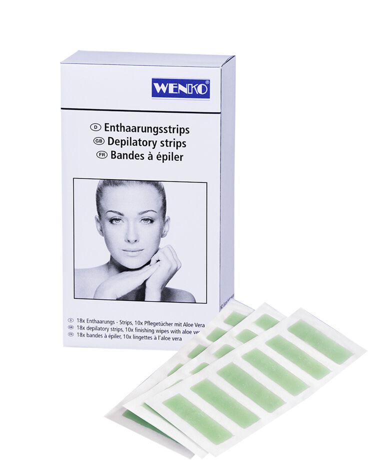 Bandes épilation visage + lingettes  (blanc)