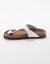 Sandales entredoigts cuir, boucle réglable (argenté)
