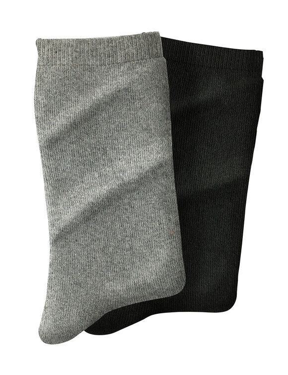 Chaussette chaleur int&eacute;rieur bouclette - lot de 2 paires (gris chin&eacute; + noir)