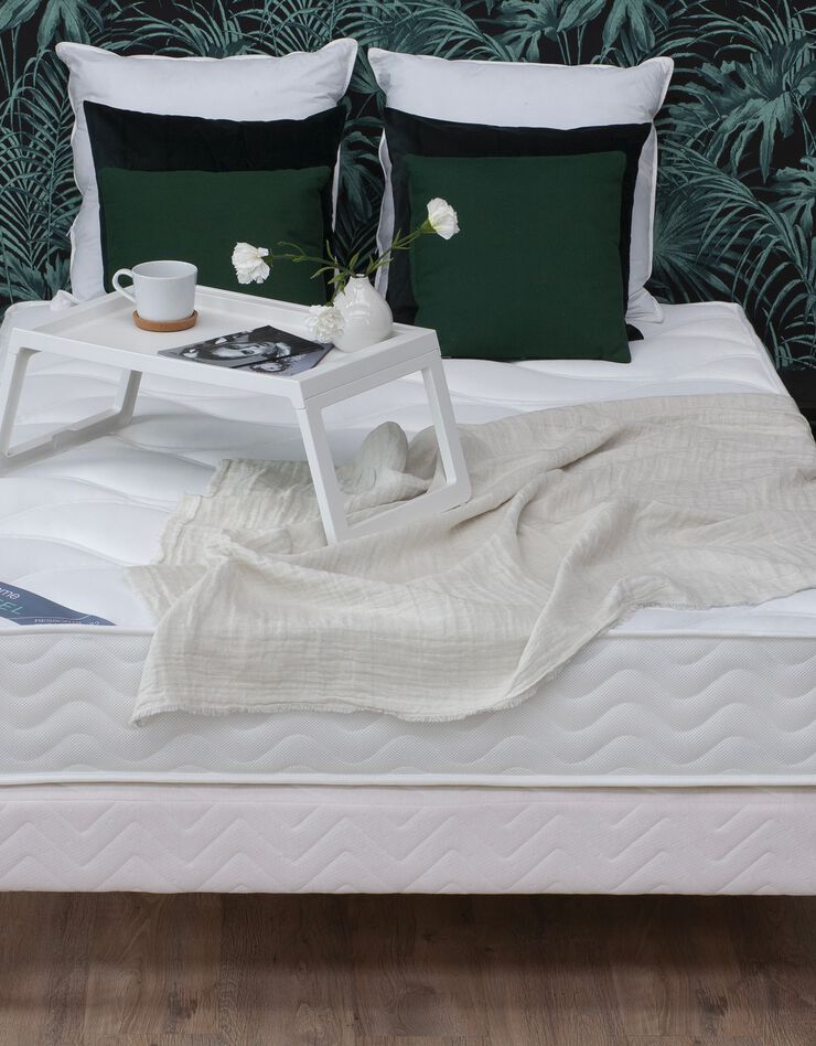 Matelas 690 ressorts ensachés 5 zones 25 cm qualité hôtellerie (blanc)
