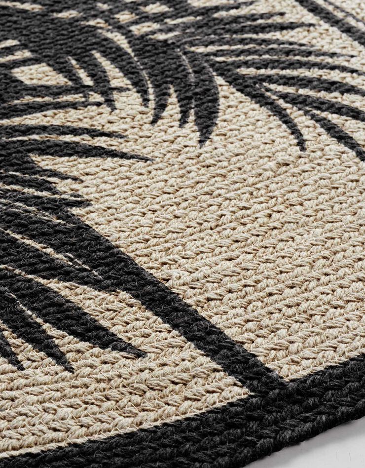 Tapis rond imprimé palmiers (imprimé) Tapis rond imprimé palmiers (imprimé)