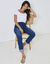 T-shirt col rond manches courtes uni coton (blanc)