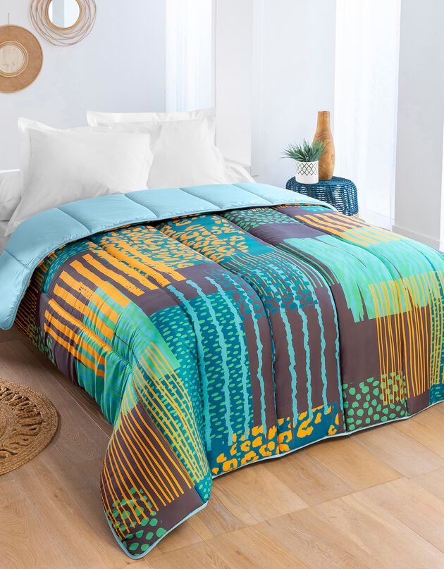 Couette microfibre imprimée Savane - 200g/m2 (émeraude)
