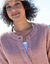 Gilet boutonné en maille anglaise (bois de rose chiné)