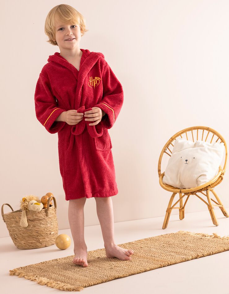 Peignoir enfant à capuche Harry Potter® éponge coton - 380g/m2 (bordeaux)