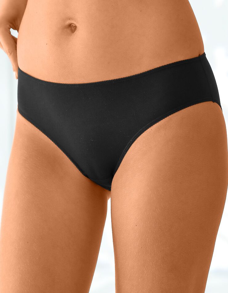 Culotte forme midi coton stretch - Lot de 4 (gris chiné + noir) Culotte forme midi coton stretch - Lot de 4 (gris chiné + noir)