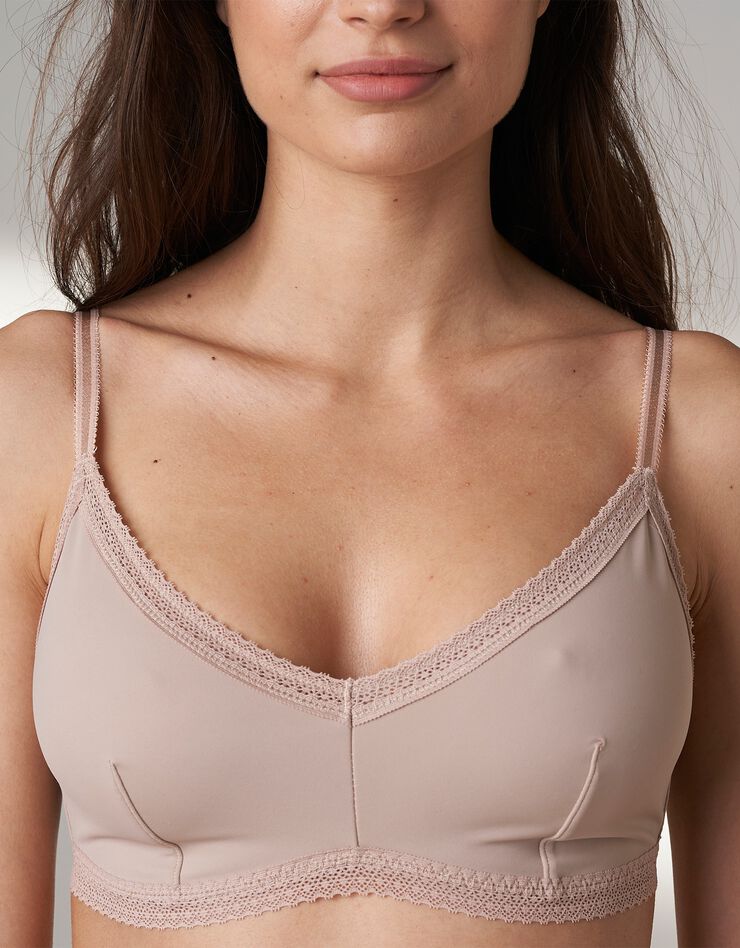 Soutien-gorge triangle microfibre et dentelle Camana - sans armatures (beige) Soutien-gorge triangle microfibre et dentelle Camana - sans armatures (beige)