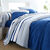 Linge de lit Nathalie coton (marine / ciel)