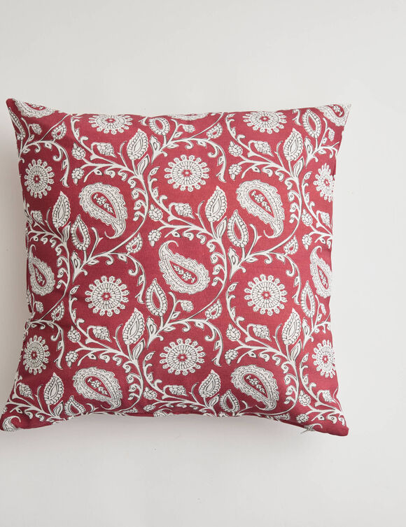 Housse de coussin imprim&eacute; indien - lot de 2 (bordeaux)