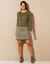 Robe pull, base jacquard (kaki / doré)
