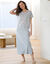 Chemise de nuit longue manches courtes, imprim&eacute; &laquo;sublime&raquo; (gris chin&eacute;)