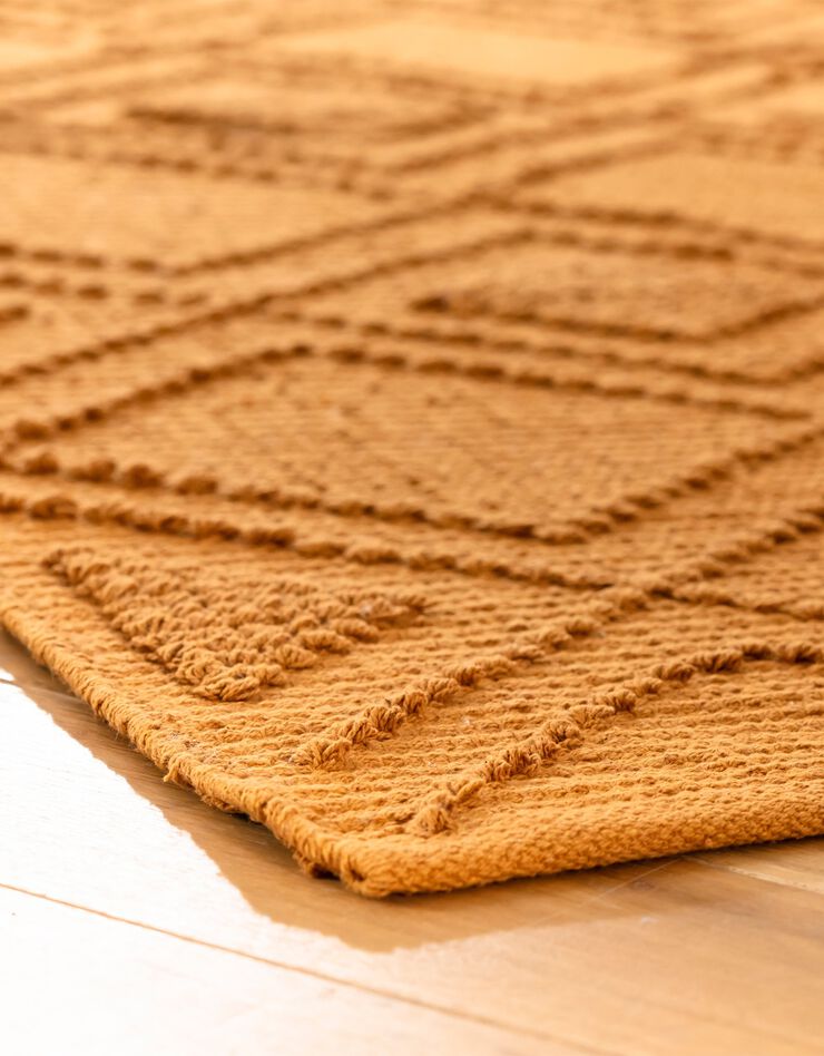 Tapis bouclette en coton imprimé (tabac)