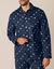 Pyjama boutonné imprimé flanelle (marine)