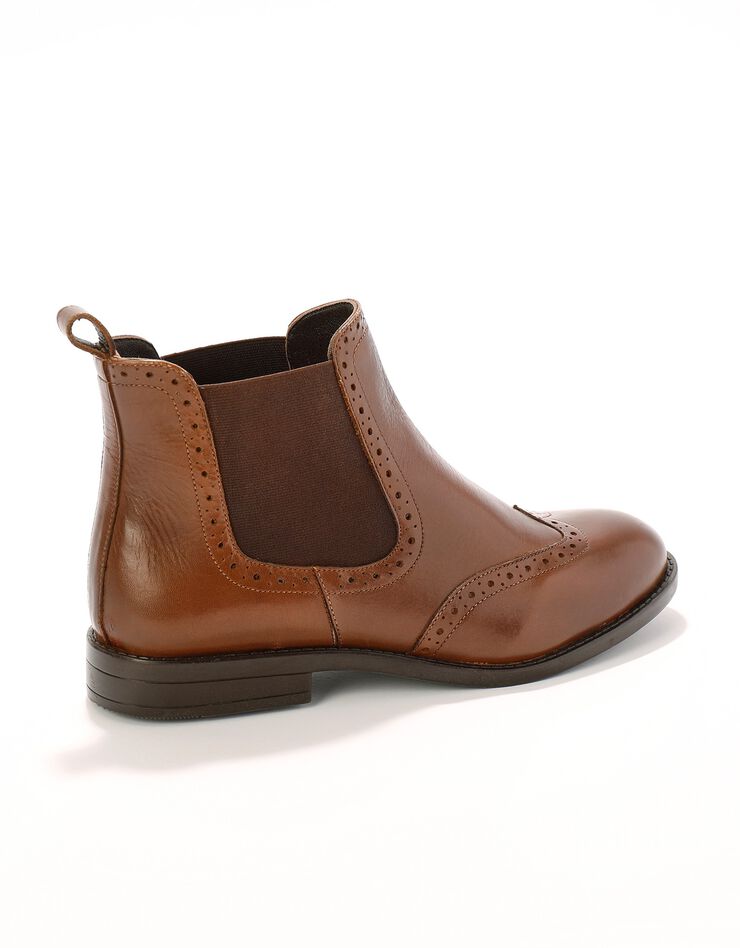 Boots perforées en cuir (caramel) Boots perforées en cuir (caramel)