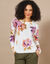 Pull imprimé fleurs (écru / parme)
