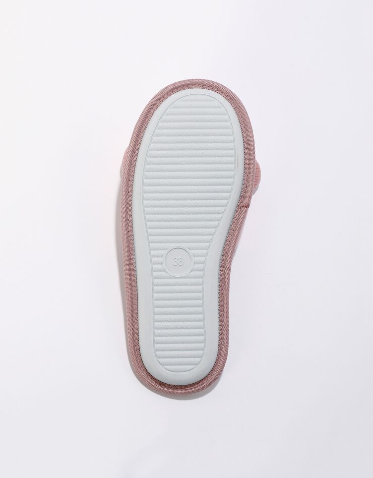 Mules plates à noeuds unies bout ouvert (rose) Mules plates à noeuds unies bout ouvert (rose)