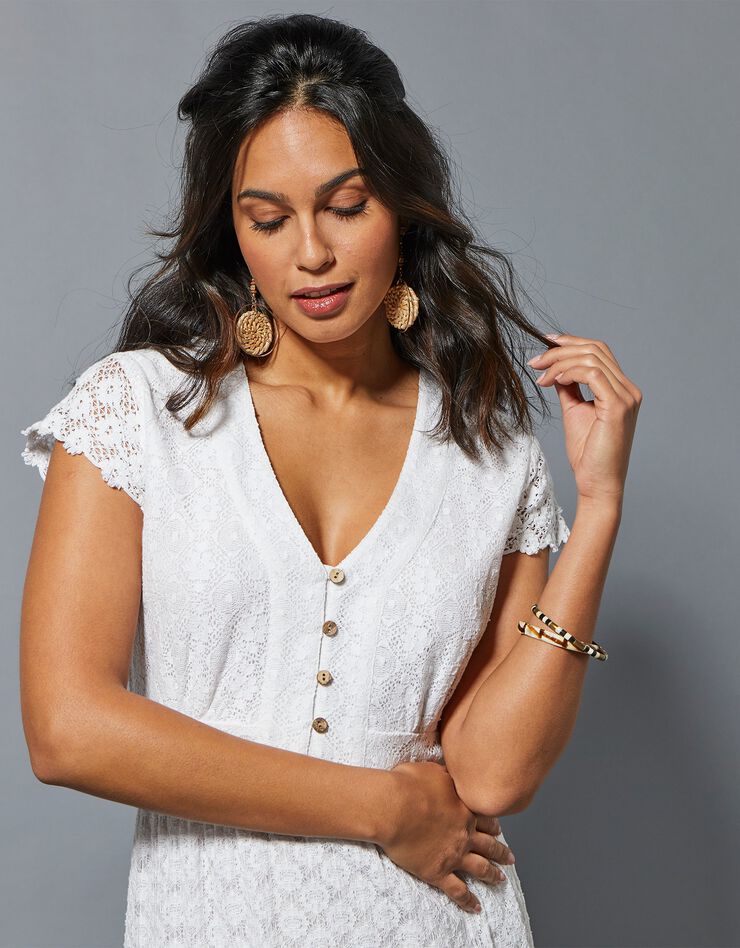 Robe longue dentelle macramé (blanc cassé) Robe longue dentelle macramé (blanc cassé)
