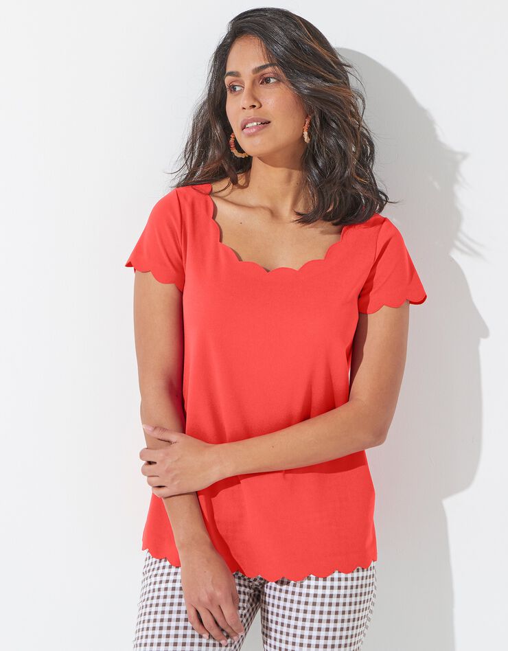 Tee-shirt finitions écailles (paprika) Tee-shirt finitions écailles (paprika)
