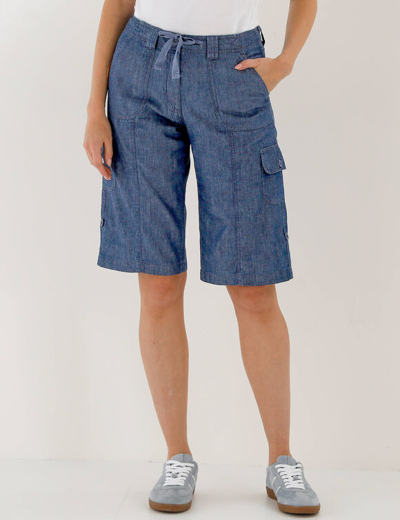 Bermuda battle en jean, retroussable (stone)