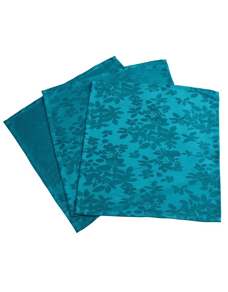 Nappe damassée feuillages Colombine® (bleu canard)