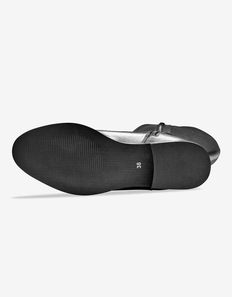 Bottes cavalières en cuir, spécial larges mollets (noir)