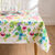 Nappe toile cirée imprimée fleurs (blanc)