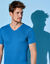 T-shirt sous-vêtement homme col V - lot de 3 (bleu)