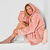 Plaid-sweat polaire à capuche doublé sherpa (rose)