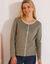 Cardigan boutonné bicolore (kaki / écru)