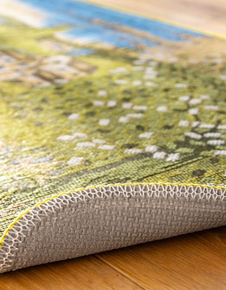 Tapis jacquard motif hameau (vert) Tapis jacquard motif hameau (vert)