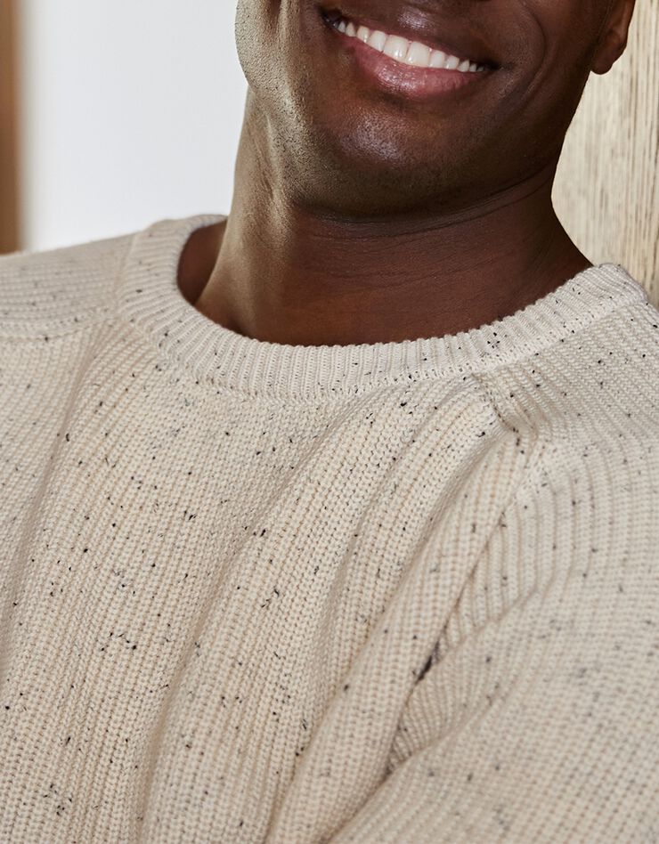 Pull en maille anglaise mouchetée (naturel)