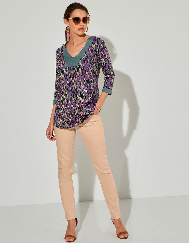 Pantalon stretch coutures affinantes (sable) Pantalon stretch coutures affinantes (sable)