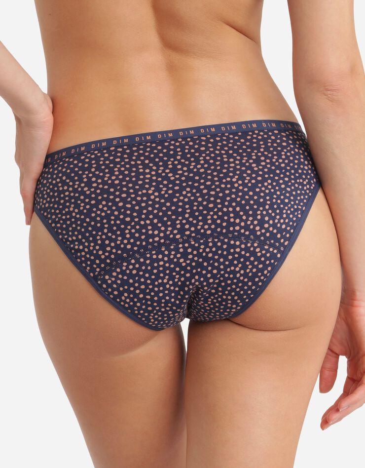Culotte menstruelle coton biologique imprimé pois (bleu) Culotte menstruelle coton biologique imprimé pois (bleu)