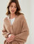 Poncho couvre-épaules en maille (beige chiné)