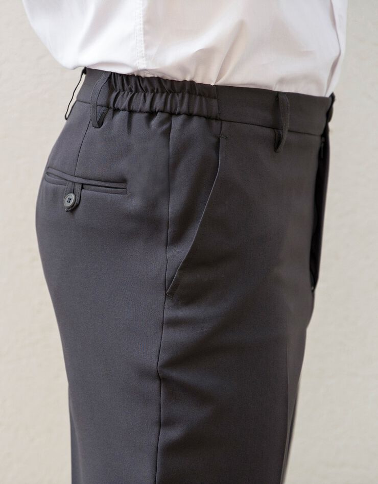 Pantalon taille élastiquée sans pinces - polyester (gris anthracite) Pantalon taille élastiquée sans pinces - polyester (gris anthracite)