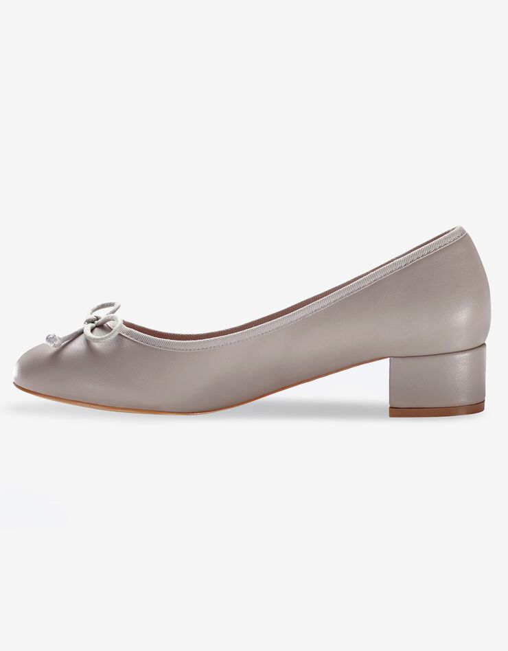 Ballerines petit talon (taupe)