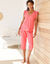 Pyjama court jersey et broderie anglaise (corail)