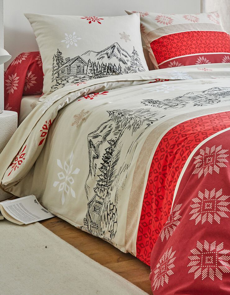 Linge de lit Montana en flanelle (rouge)