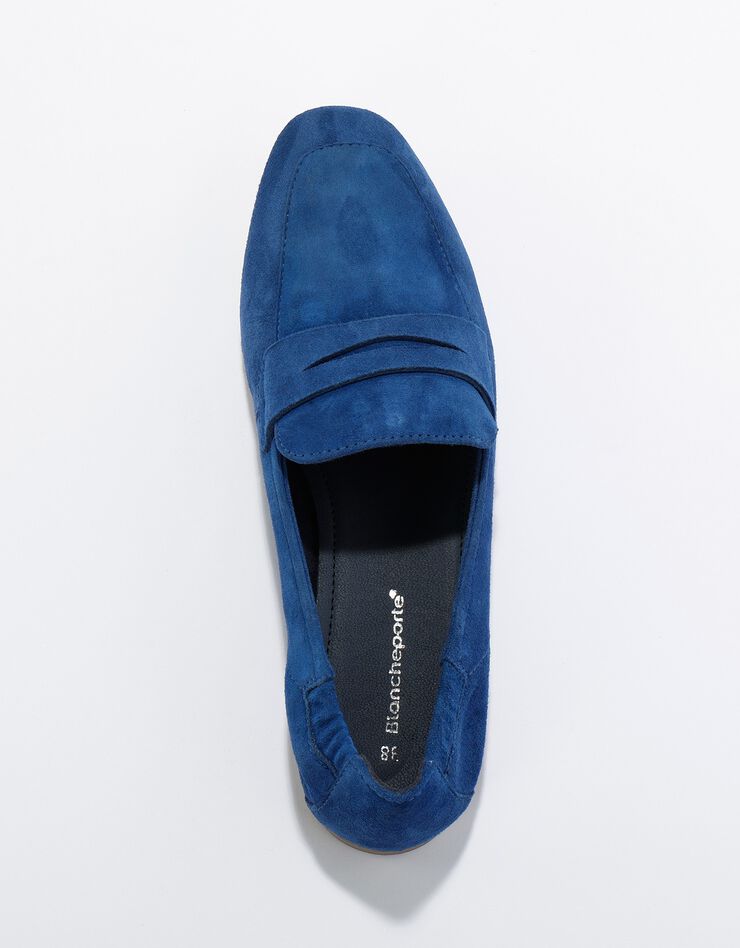 Mocassins croûte de cuir (bleu)