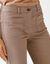 Pantalon twill coupe large taille haute, petite stature (taupe)