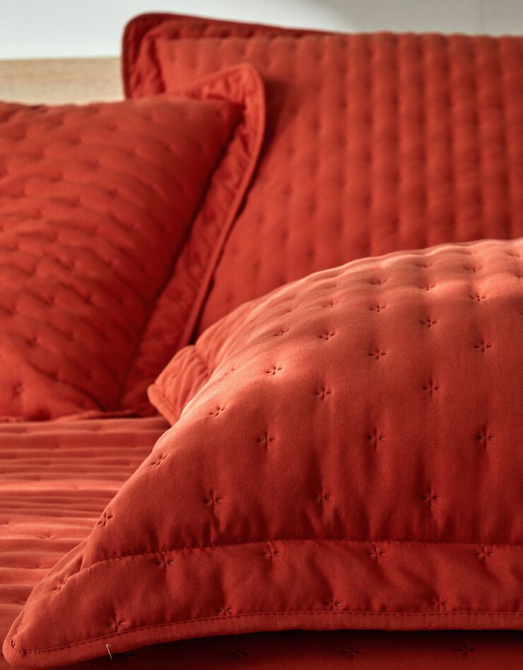 Couvre-lit matelassé - microfibre (terracotta)