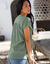 Blouse macramé, crépon coton (kaki)