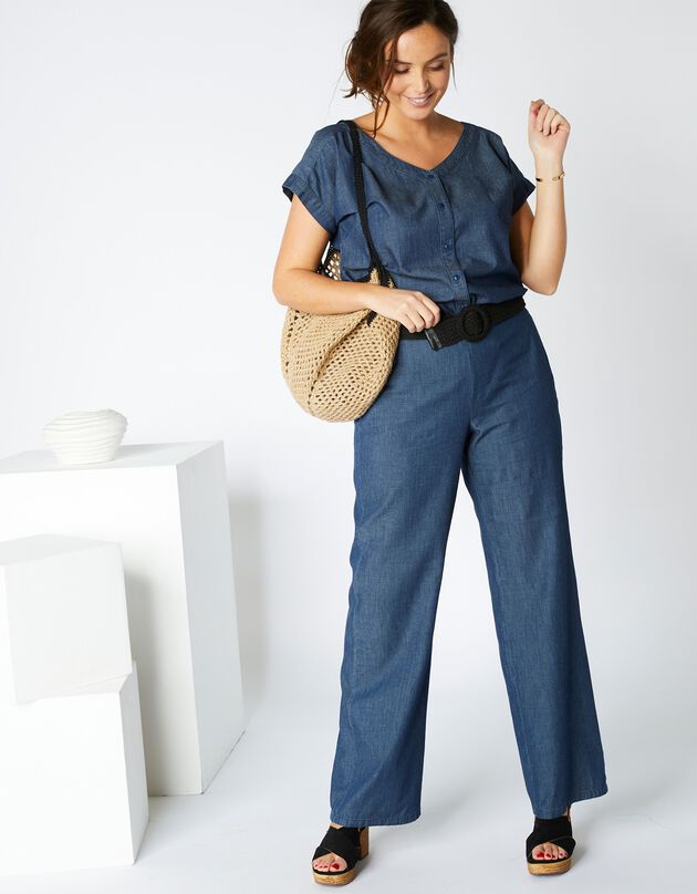 Jean large, denim léger (brut) Jean large, denim léger (brut)
