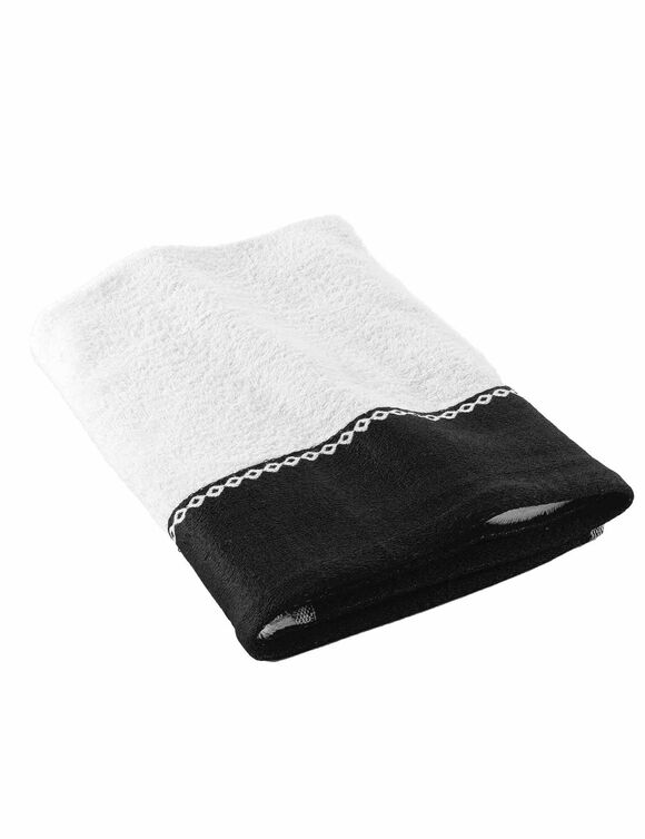 Éponge unie 450 g/m² liteau jacquard confort moelleux (blanc)