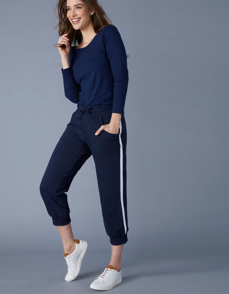 Pantacourt jogging bicolore (marine / blanc) Pantacourt jogging bicolore (marine / blanc)