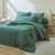 Linge de lit uni coton (vert sapin)