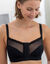 Soutien-gorge ouvert devant en tulle et microfibre.-  sans armatures  (noir)