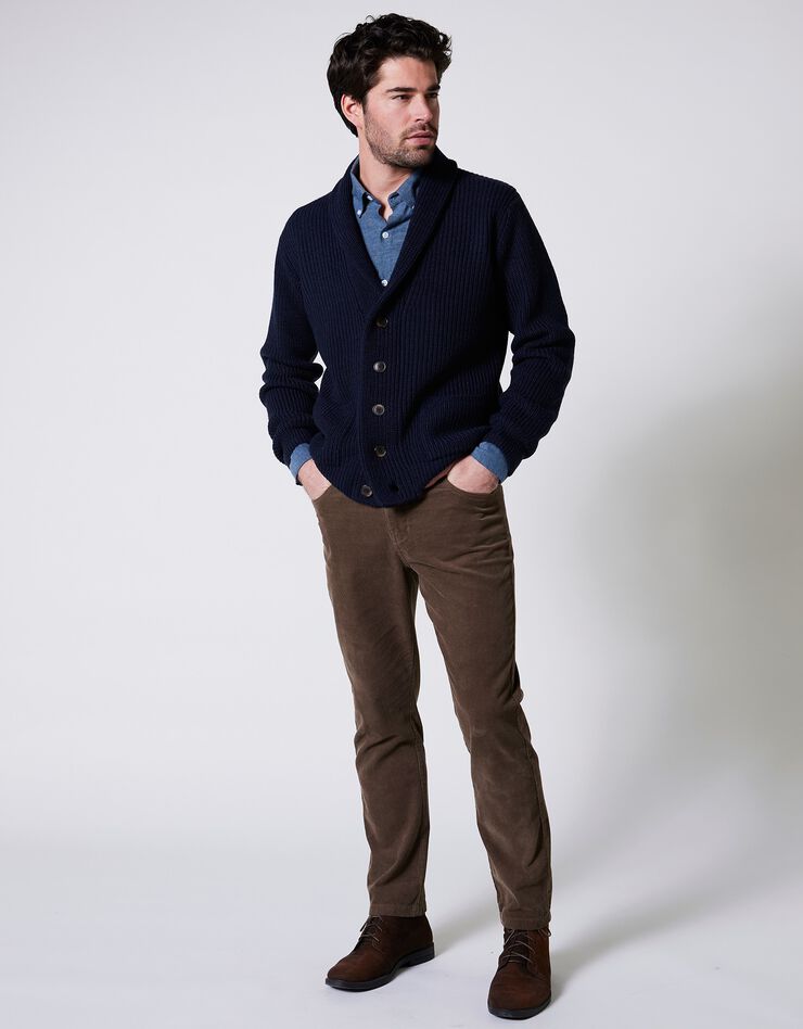 Pantalon droit 5 poches velours milleraies (taupe) Pantalon droit 5 poches velours milleraies (taupe)