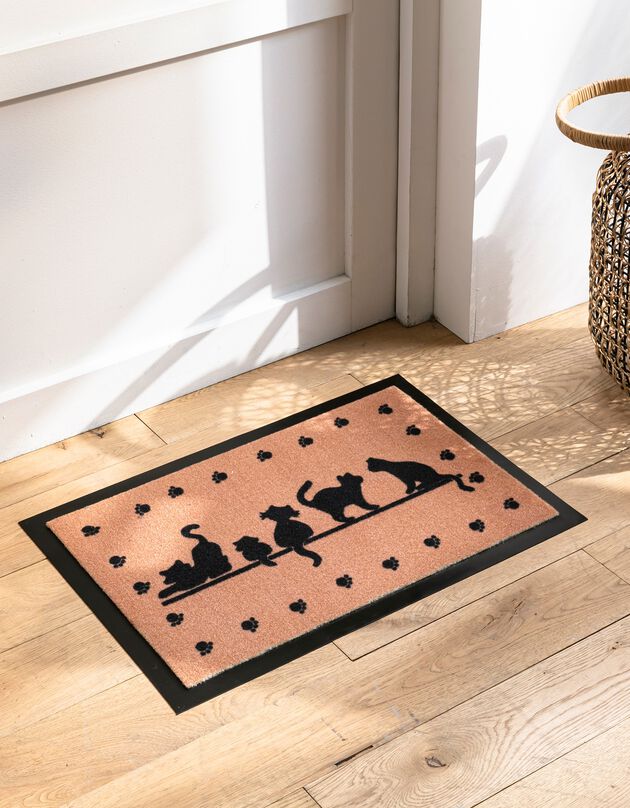 Tapis anti-poussière imprimé silhouettes de chats  (imprimé)
